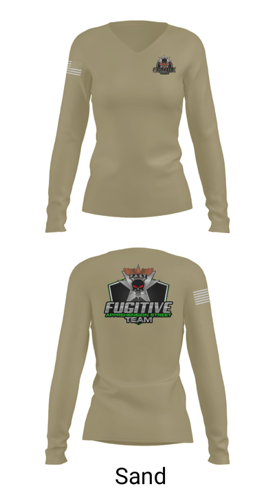 Fugitive apprehension street team 48139559 Women's Long Sleeve V-neck Shirt - 47