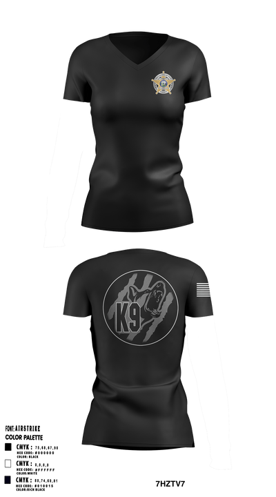 Wayne County K9 Team 22596021 Women's Short Sleeve V-neck Shirt - 49
