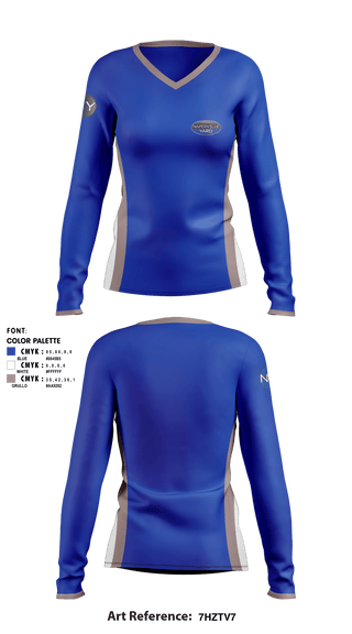 Women's Long Sleeve Vneck Shirt, Naperville Yard Indoor Sports Complex, Spirit Store, Teamtime, Team time, sublimation, custom sports apparel, team uniforms, spirit wear, spiritwear, sports uniforms, custom shirts, team store, custom team store, fundraiser sports, apparel fundraiser