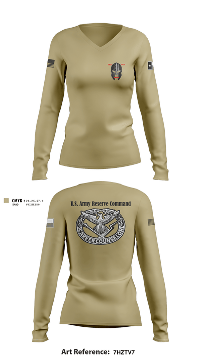 AREA 2, 12TH BN ARCG 57616910 Women's Long Sleeve V-neck Shirt - 5