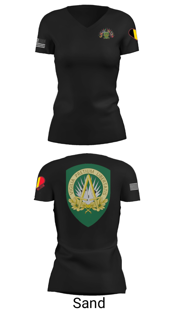Women's Short Sleeve Vneck Shirt, , Army, Teamtime, Team time, sublimation, custom sports apparel, team uniforms, spirit wear, spiritwear, sports uniforms, custom shirts, team store, custom team store, fundraiser sports, apparel fundraiser