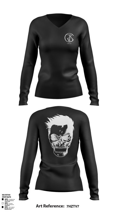 CrisCris 89988589 Women's Long Sleeve V-neck Shirt - 1