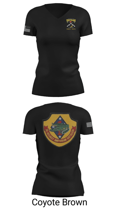 3rd AAV 1st Marines Div 71924881 Women's Short Sleeve V-neck Shirt - 20
