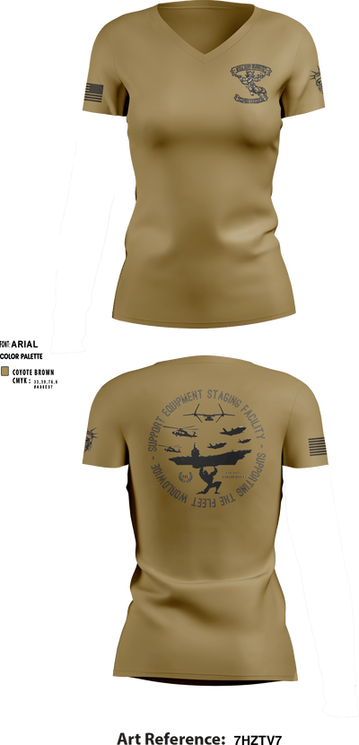 STAGING FACILITY 22010365 Women's Short Sleeve V-neck Shirt - 3