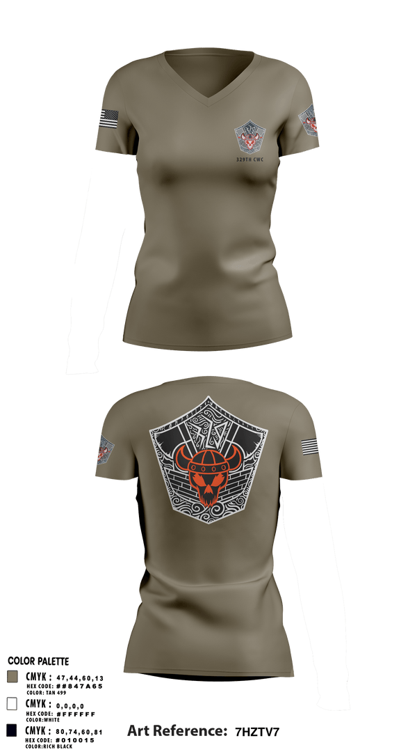 Women's Short Sleeve Vneck Shirt, 329TH CWC, Army, Teamtime, Team time, sublimation, custom sports apparel, team uniforms, spirit wear, spiritwear, sports uniforms, custom shirts, team store, custom team store, fundraiser sports, apparel fundraiser