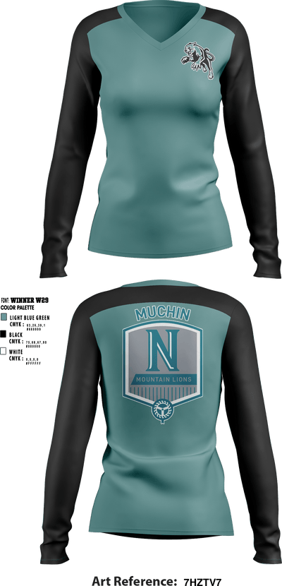 Muchin College Prep 9699574 Women's Long Sleeve V-neck Shirt - 1