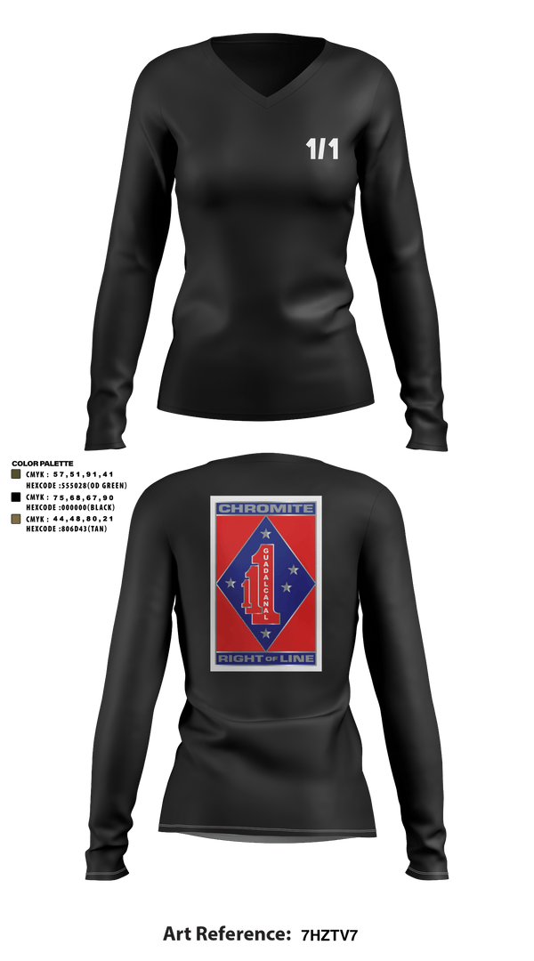 Women's Long Sleeve Vneck Shirt, V1/1, Marines, Teamtime, Team time, sublimation, custom sports apparel, team uniforms, spirit wear, spiritwear, sports uniforms, custom shirts, team store, custom team store, fundraiser sports, apparel fundraiser