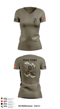 Bravo Battery, 4th Battalion, 3rd Air Defense Artillery Regiment 1115971 Women's Short Sleeve V-neck Shirt - 6