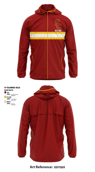 Windbreaker, University Of Southern California Diving, Spirit Store, Teamtime, Team time, sublimation, custom sports apparel, team uniforms, spirit wear, spiritwear, sports uniforms, custom shirts, team store, custom team store, fundraiser sports, apparel fundraiser