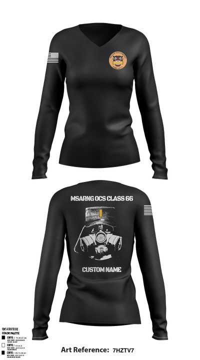 MSARNG OCS Class 66 93679555 Women's Long Sleeve V-neck Shirt - 52