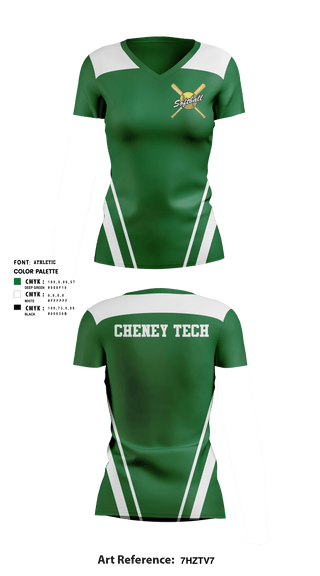 Women's Short Sleeve Vneck Shirt, Cheney Tech, Softball, Teamtime, Team time, sublimation, custom sports apparel, team uniforms, spirit wear, spiritwear, sports uniforms, custom shirts, team store, custom team store, fundraiser sports, apparel fundraiser