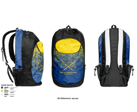 Gear Bag, Mount Juliet Christian Academy High School Basketball, Men's Basketball, Teamtime, Team time, sublimation, custom sports apparel, team uniforms, spirit wear, spiritwear, sports uniforms, custom shirts, team store, custom team store, fundraiser sports, apparel fundraiser