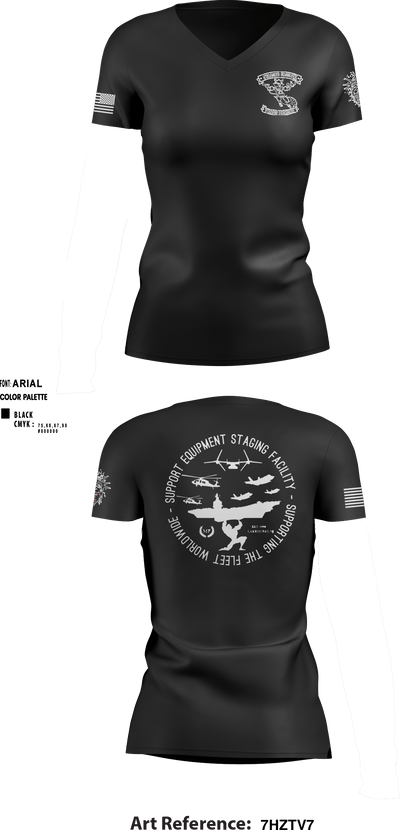STAGING FACILITY 22010365 Women's Short Sleeve V-neck Shirt - 1