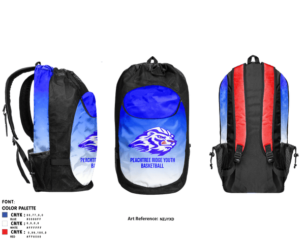 Gear Bag, Peachtree Ridge Youth Athletic Association, Men's Basketball, Teamtime, Team time, sublimation, custom sports apparel, team uniforms, spirit wear, spiritwear, sports uniforms, custom shirts, team store, custom team store, fundraiser sports, apparel fundraiser