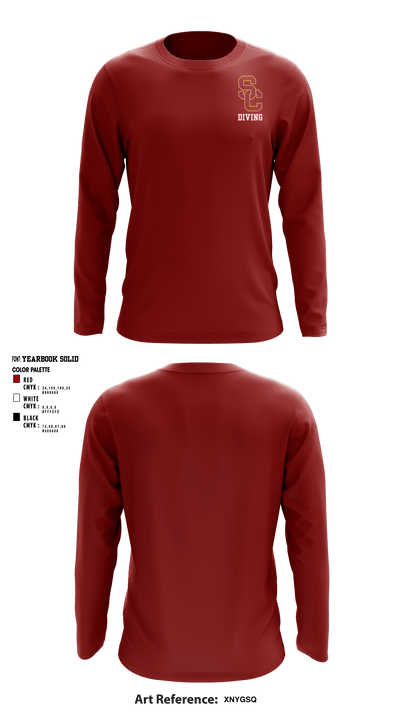 University Of Southern California Diving 38780209 Long Sleeve Performance Shirt - 3