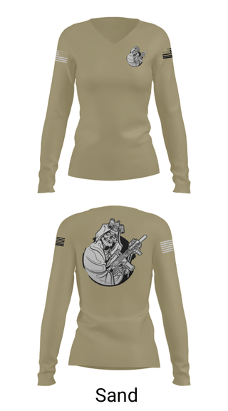 Women's Long Sleeve Vneck Shirt, , Army, Teamtime, Team time, sublimation, custom sports apparel, team uniforms, spirit wear, spiritwear, sports uniforms, custom shirts, team store, custom team store, fundraiser sports, apparel fundraiser