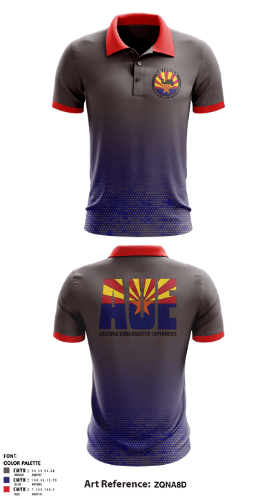Arizona Underwater Explorers 38101763 Short Sleeve Performance Polo - 2