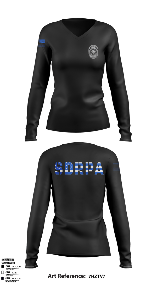 Women's Long Sleeve Vneck Shirt, SDRPA, Police, Teamtime, Team time, sublimation, custom sports apparel, team uniforms, spirit wear, spiritwear, sports uniforms, custom shirts, team store, custom team store, fundraiser sports, apparel fundraiser