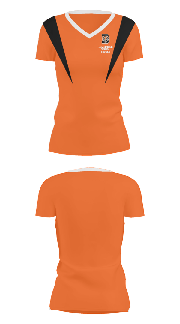 Women's Short Sleeve Vneck Shirt, Dover High School Soccer, Men's Soccer, Teamtime, Team time, sublimation, custom sports apparel, team uniforms, spirit wear, spiritwear, sports uniforms, custom shirts, team store, custom team store, fundraiser sports, apparel fundraiser