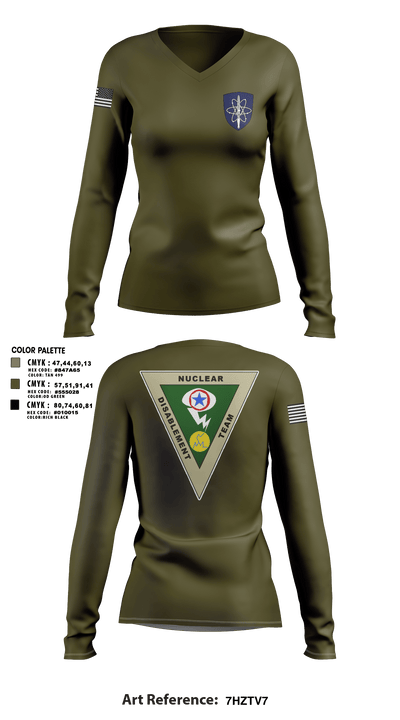 Nuclear Disablement Team 21416676 Women's Long Sleeve V-neck Shirt - 59