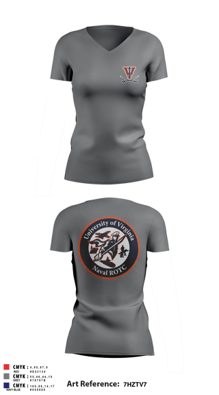 Women's Short Sleeve Vneck Shirt, University of Virginia NROTC, Navy, Teamtime, Team time, sublimation, custom sports apparel, team uniforms, spirit wear, spiritwear, sports uniforms, custom shirts, team store, custom team store, fundraiser sports, apparel fundraiser