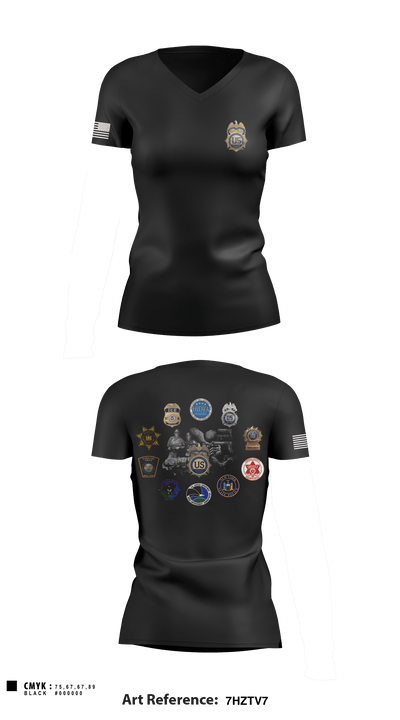 Carnage Co 2-108IN 24566913 Women's Short Sleeve V-neck Shirt - 4