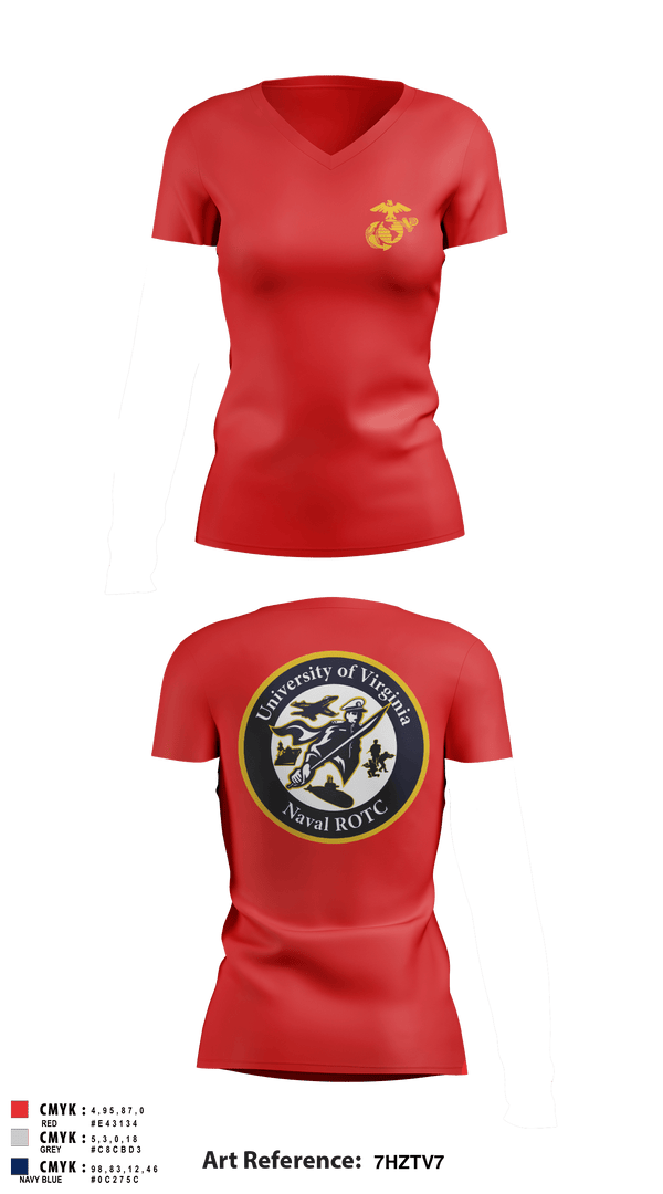 Women's Short Sleeve Vneck Shirt, University of Virginia NROTC, Navy, Teamtime, Team time, sublimation, custom sports apparel, team uniforms, spirit wear, spiritwear, sports uniforms, custom shirts, team store, custom team store, fundraiser sports, apparel fundraiser