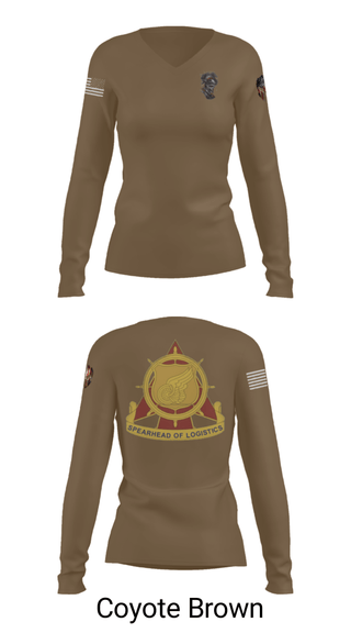 Women's Long Sleeve Vneck Shirt, , Army, Teamtime, Team time, sublimation, custom sports apparel, team uniforms, spirit wear, spiritwear, sports uniforms, custom shirts, team store, custom team store, fundraiser sports, apparel fundraiser
