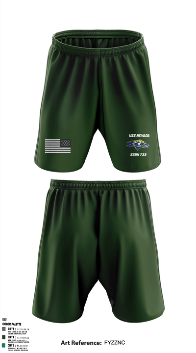 USS NEVADA SSBN 733 65073503 Athletic Shorts With Pockets - 3