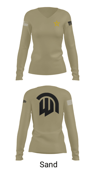 Women's Long Sleeve Vneck Shirt, , Army, Teamtime, Team time, sublimation, custom sports apparel, team uniforms, spirit wear, spiritwear, sports uniforms, custom shirts, team store, custom team store, fundraiser sports, apparel fundraiser
