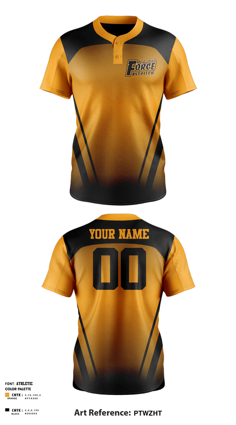 Two Button Softball Jersey, West Liberty Force Softball, Softball, Teamtime, Team time, sublimation, custom sports apparel, team uniforms, spirit wear, spiritwear, sports uniforms, custom shirts, team store, custom team store, fundraiser sports, apparel fundraiser