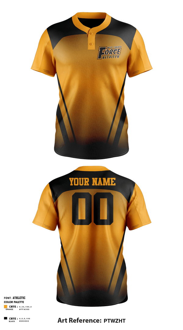 Two Button Softball Jersey, West Liberty Force Softball, Softball, Teamtime, Team time, sublimation, custom sports apparel, team uniforms, spirit wear, spiritwear, sports uniforms, custom shirts, team store, custom team store, fundraiser sports, apparel fundraiser