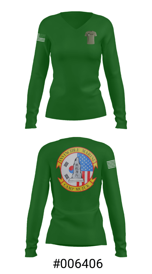 Women's Long Sleeve Vneck Shirt, , Marines, Teamtime, Team time, sublimation, custom sports apparel, team uniforms, spirit wear, spiritwear, sports uniforms, custom shirts, team store, custom team store, fundraiser sports, apparel fundraiser