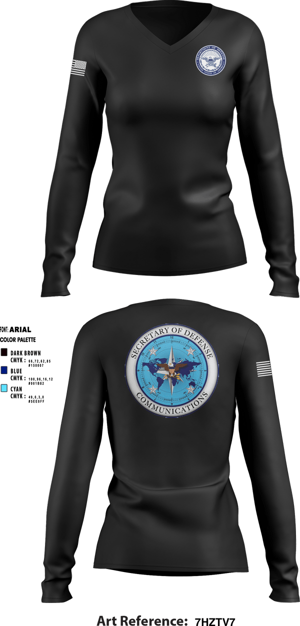 Women's Long Sleeve Vneck Shirt, , Air Force, Teamtime, Team time, sublimation, custom sports apparel, team uniforms, spirit wear, spiritwear, sports uniforms, custom shirts, team store, custom team store, fundraiser sports, apparel fundraiser