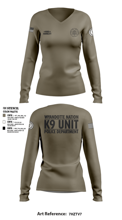 K9 Unit 27578074 Women's Long Sleeve V-neck Shirt - 4