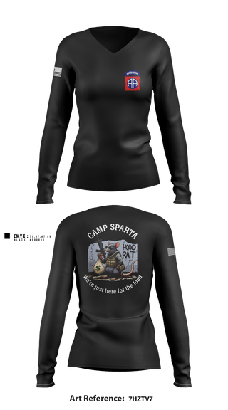 Women's Long Sleeve Vneck Shirt, 82nd, Army, Teamtime, Team time, sublimation, custom sports apparel, team uniforms, spirit wear, spiritwear, sports uniforms, custom shirts, team store, custom team store, fundraiser sports, apparel fundraiser