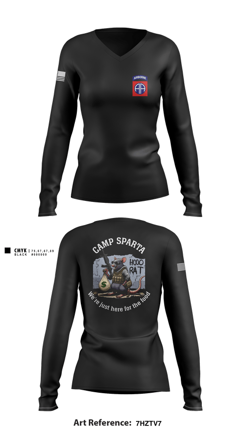Women's Long Sleeve Vneck Shirt, 82nd, Army, Teamtime, Team time, sublimation, custom sports apparel, team uniforms, spirit wear, spiritwear, sports uniforms, custom shirts, team store, custom team store, fundraiser sports, apparel fundraiser