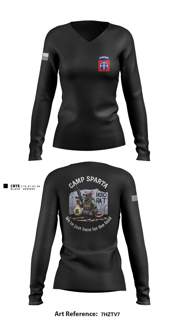 Women's Long Sleeve Vneck Shirt, 82nd, Army, Teamtime, Team time, sublimation, custom sports apparel, team uniforms, spirit wear, spiritwear, sports uniforms, custom shirts, team store, custom team store, fundraiser sports, apparel fundraiser