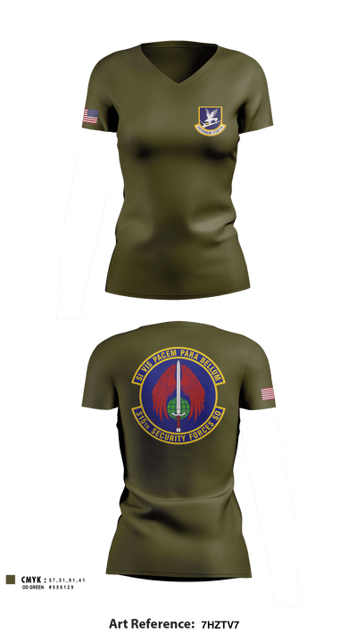 315 SFS CHS 73678027 Women's Short Sleeve V-neck Shirt - 3
