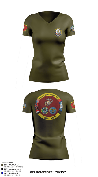 Women's Short Sleeve Vneck Shirt, , Marines, Teamtime, Team time, sublimation, custom sports apparel, team uniforms, spirit wear, spiritwear, sports uniforms, custom shirts, team store, custom team store, fundraiser sports, apparel fundraiser