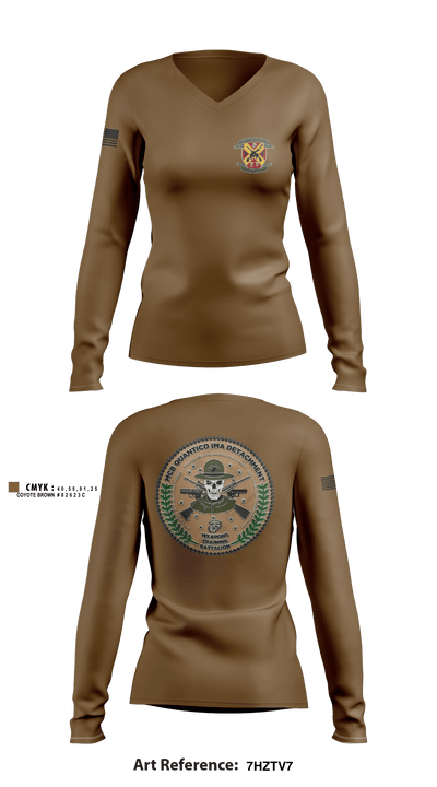 Weapons Training Battalion 3430348 Women's Long Sleeve V-neck Shirt - 4