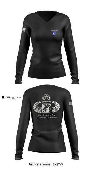 Women's Long Sleeve Vneck Shirt, , Army, Teamtime, Team time, sublimation, custom sports apparel, team uniforms, spirit wear, spiritwear, sports uniforms, custom shirts, team store, custom team store, fundraiser sports, apparel fundraiser