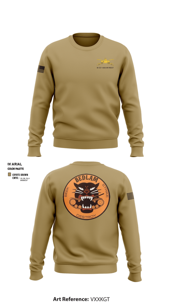 Crew Neck Sweatshirt, HHC 1-635TH AR, National Guard, Teamtime, Team time, sublimation, custom sports apparel, team uniforms, spirit wear, spiritwear, sports uniforms, custom shirts, team store, custom team store, fundraiser sports, apparel fundraiser