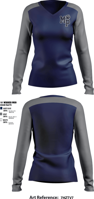 Women's Long Sleeve Vneck Shirt, Moss Point High School, Spirit Store, Teamtime, Team time, sublimation, custom sports apparel, team uniforms, spirit wear, spiritwear, sports uniforms, custom shirts, team store, custom team store, fundraiser sports, apparel fundraiser