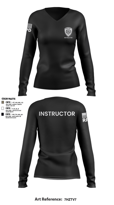 Richmond Police Instructors 34175667 Women's Long Sleeve V-neck Shirt - 9