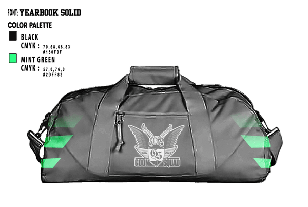 Duffle Bag, GoonSquad, Wrestling, Teamtime, Team time, sublimation, custom sports apparel, team uniforms, spirit wear, spiritwear, sports uniforms, custom shirts, team store, custom team store, fundraiser sports, apparel fundraiser