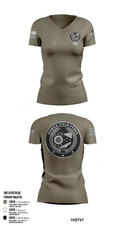 0730 74233775 Women's Short Sleeve V-neck Shirt - 52