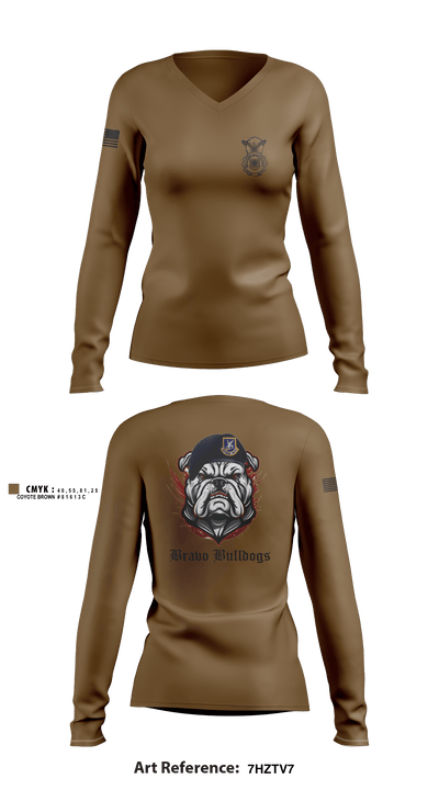 412 SFS 97396603 Women's Long Sleeve V-neck Shirt - 1