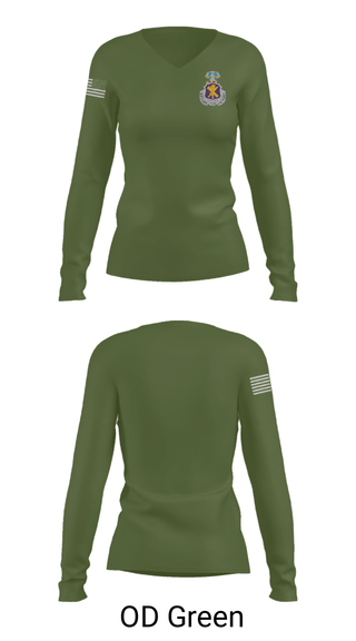 Women's Long Sleeve Vneck Shirt, , Army, Teamtime, Team time, sublimation, custom sports apparel, team uniforms, spirit wear, spiritwear, sports uniforms, custom shirts, team store, custom team store, fundraiser sports, apparel fundraiser