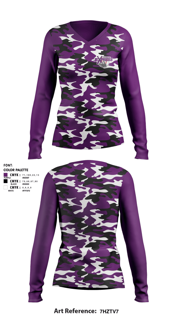 Women's Long Sleeve Vneck Shirt, Strasburg Express, Baseball, Teamtime, Team time, sublimation, custom sports apparel, team uniforms, spirit wear, spiritwear, sports uniforms, custom shirts, team store, custom team store, fundraiser sports, apparel fundraiser